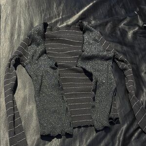 Striped Black and Gray Women's Sweater